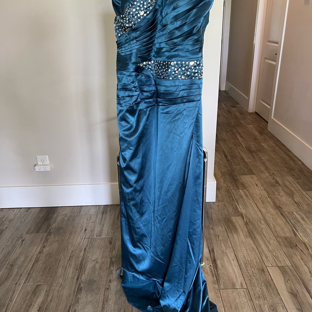 Teal Gown with Sparkling Accents